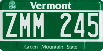 VT license plate ZMM245