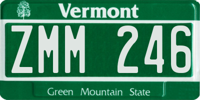 VT license plate ZMM246
