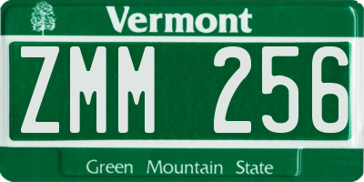 VT license plate ZMM256