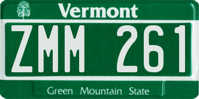 VT license plate ZMM261