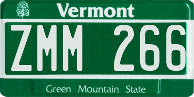 VT license plate ZMM266