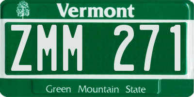 VT license plate ZMM271