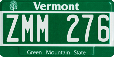 VT license plate ZMM276
