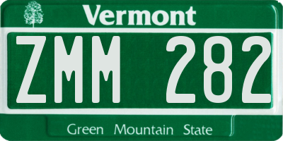 VT license plate ZMM282
