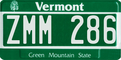 VT license plate ZMM286