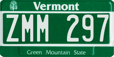 VT license plate ZMM297