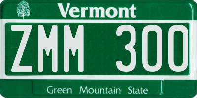 VT license plate ZMM300