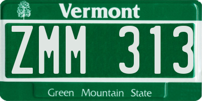 VT license plate ZMM313