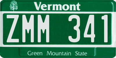 VT license plate ZMM341