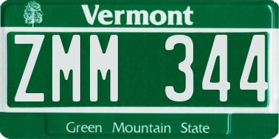 VT license plate ZMM344