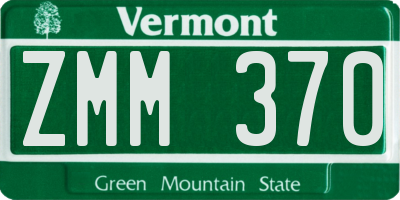 VT license plate ZMM370