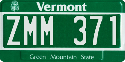 VT license plate ZMM371