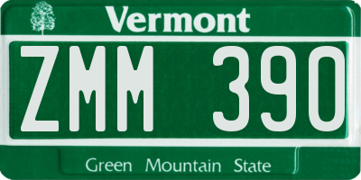 VT license plate ZMM390