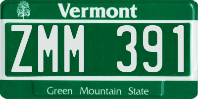 VT license plate ZMM391