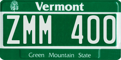 VT license plate ZMM400