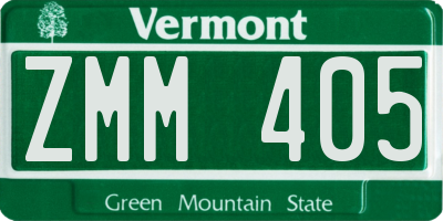 VT license plate ZMM405