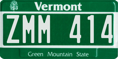 VT license plate ZMM414