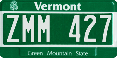 VT license plate ZMM427