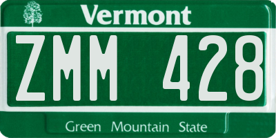 VT license plate ZMM428
