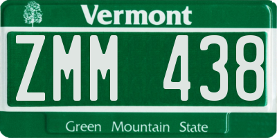 VT license plate ZMM438