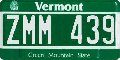 VT license plate ZMM439