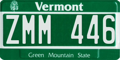VT license plate ZMM446