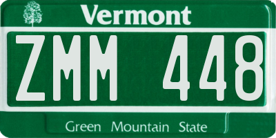 VT license plate ZMM448