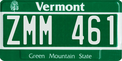VT license plate ZMM461
