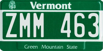 VT license plate ZMM463