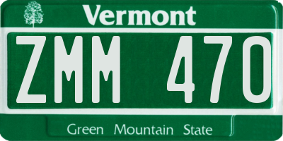 VT license plate ZMM470