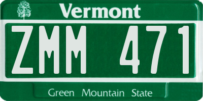 VT license plate ZMM471