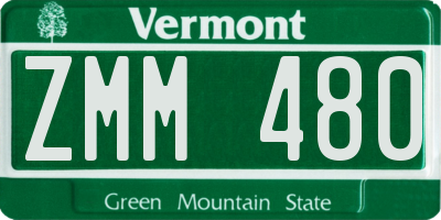 VT license plate ZMM480