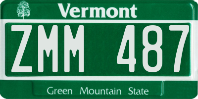 VT license plate ZMM487