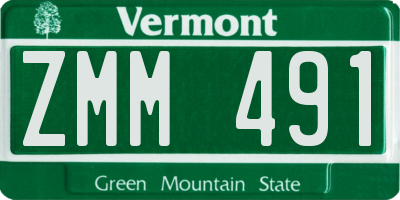 VT license plate ZMM491