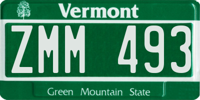 VT license plate ZMM493