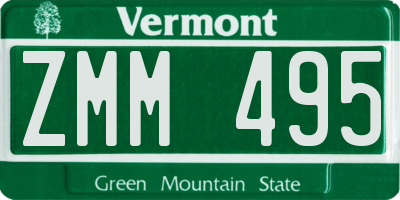 VT license plate ZMM495