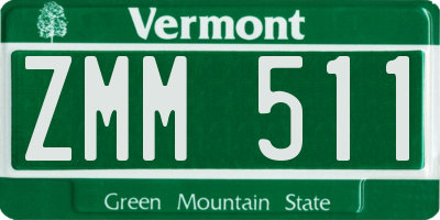 VT license plate ZMM511
