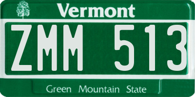 VT license plate ZMM513