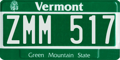 VT license plate ZMM517