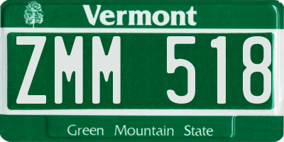VT license plate ZMM518