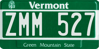 VT license plate ZMM527