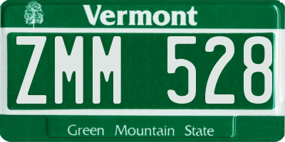 VT license plate ZMM528