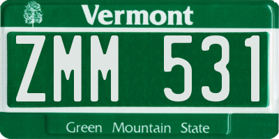 VT license plate ZMM531