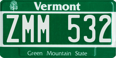 VT license plate ZMM532