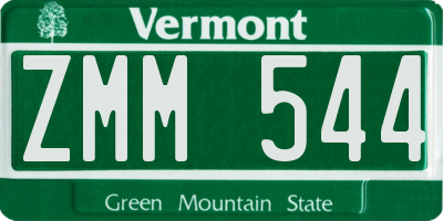 VT license plate ZMM544