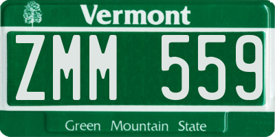 VT license plate ZMM559