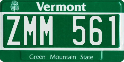 VT license plate ZMM561