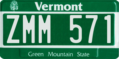 VT license plate ZMM571