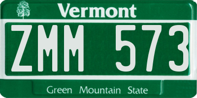 VT license plate ZMM573