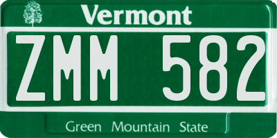 VT license plate ZMM582